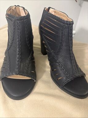 torrid Black Braided Cutout Peep-Toe Ankle Booties